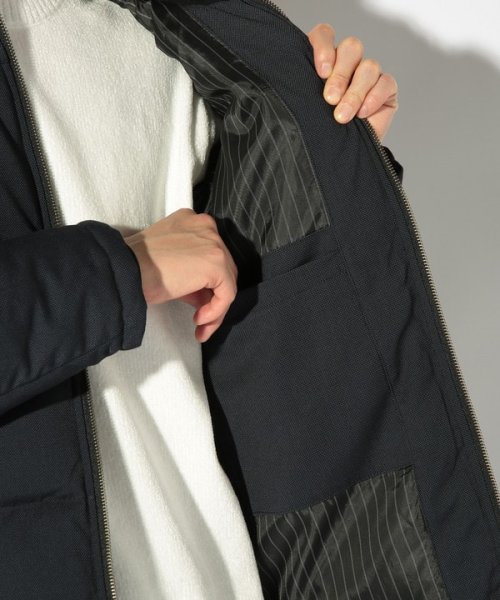 T/Rバーズアイスタンドカラーエコダウンブルゾン 