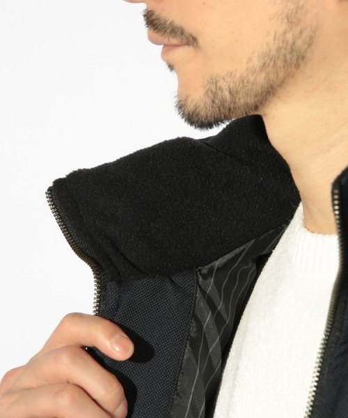 T/Rバーズアイスタンドカラーエコダウンブルゾン 