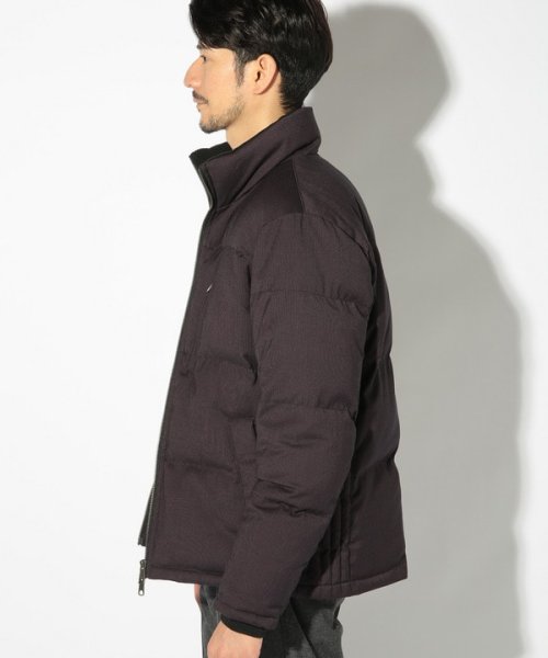 T/Rバーズアイスタンドカラーエコダウンブルゾン 