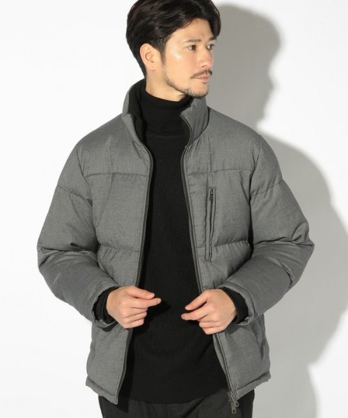 T/Rバーズアイスタンドカラーエコダウンブルゾン 