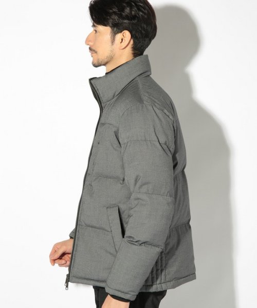 T/Rバーズアイスタンドカラーエコダウンブルゾン 