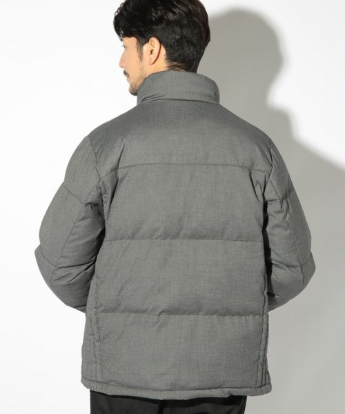 T/Rバーズアイスタンドカラーエコダウンブルゾン 