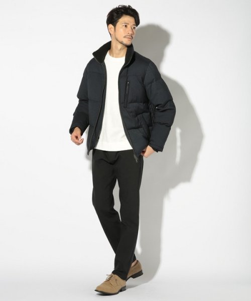 T/Rバーズアイスタンドカラーエコダウンブルゾン 