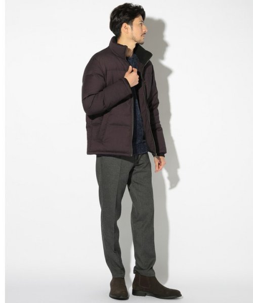 T/Rバーズアイスタンドカラーエコダウンブルゾン 