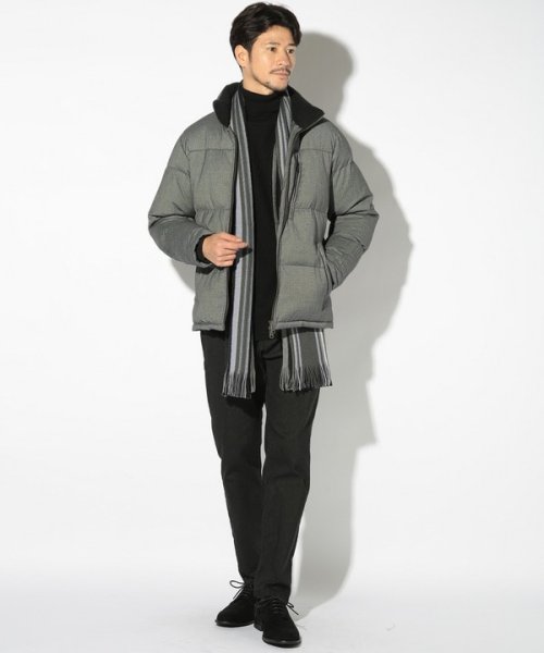 T/Rバーズアイスタンドカラーエコダウンブルゾン 