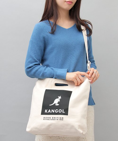 KANGOL(KANGOL)/KANGOL カンゴール ロゴプリント 厚手 キャンバス ショルダーバッグ トートバッグ 2WAY 通勤 通学 A4収納 学生 大人 /img17