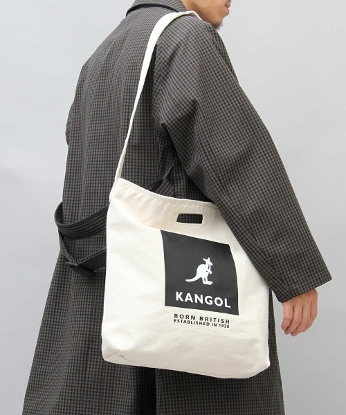 KANGOL(KANGOL)/KANGOL カンゴール ロゴプリント 厚手 キャンバス ショルダーバッグ トートバッグ 2WAY 通勤 通学 A4収納 学生 大人 /img18