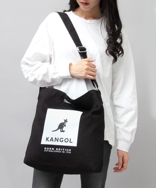 KANGOL(KANGOL)/KANGOL カンゴール ロゴプリント 厚手 キャンバス ショルダーバッグ トートバッグ 2WAY 通勤 通学 A4収納 学生 大人 /img23