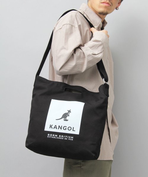 KANGOL(KANGOL)/KANGOL カンゴール ロゴプリント 厚手 キャンバス ショルダーバッグ トートバッグ 2WAY 通勤 通学 A4収納 学生 大人 /img24