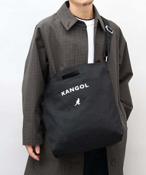 KANGOL(KANGOL)/KANGOL カンゴール ロゴプリント 厚手 キャンバス ショルダーバッグ トートバッグ 2WAY 通勤 通学 A4収納 学生 大人 /img28