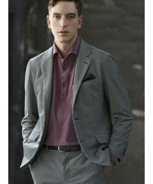 トリコットコーデュロイ千鳥格子プリントテーラードジャケット＜セットアップ対応＞ 