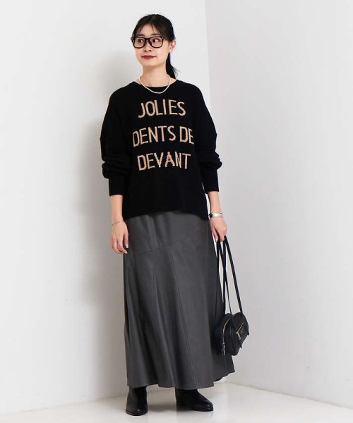 フェイクレザースカート 