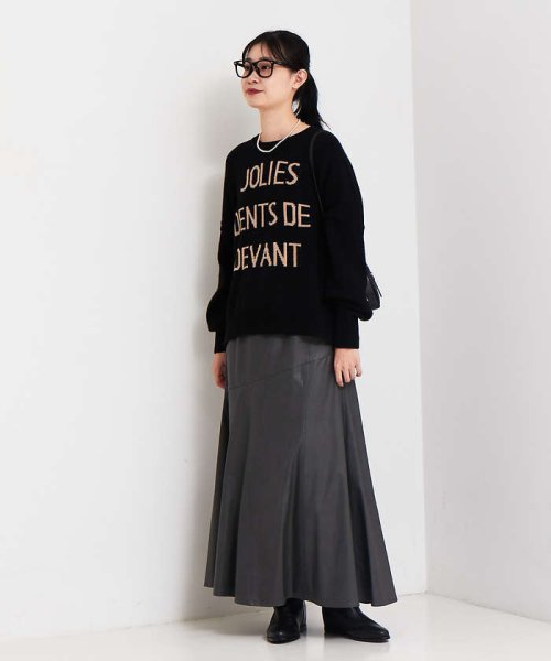 フェイクレザースカート 