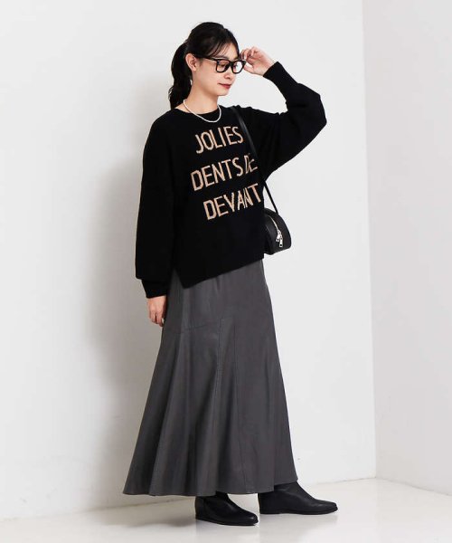 フェイクレザースカート 