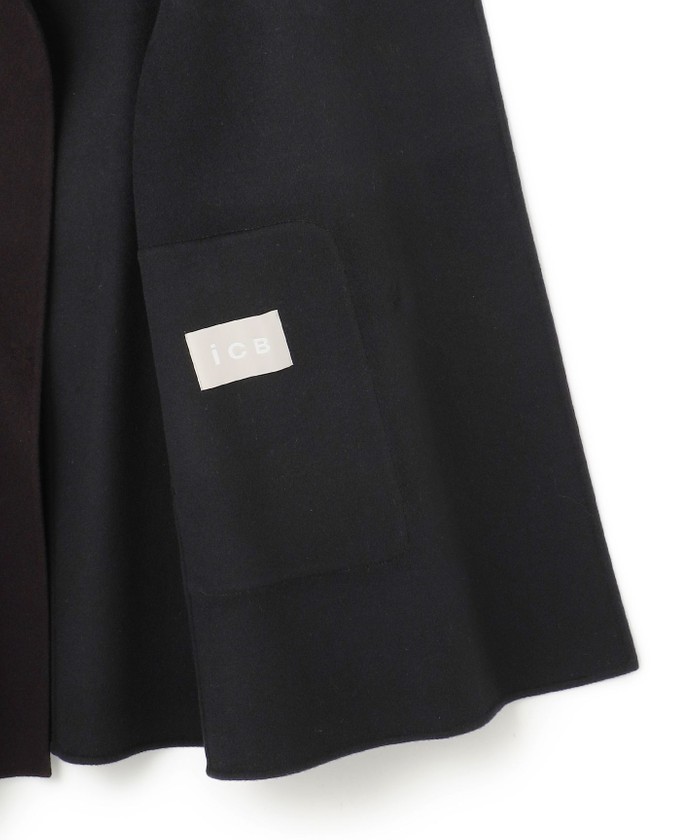 ウールリバー ストール付きノーカラーコート(505725344)｜阪急百貨店