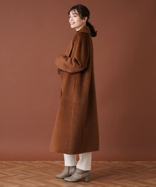 アルパカ混シャギーダブルコート 