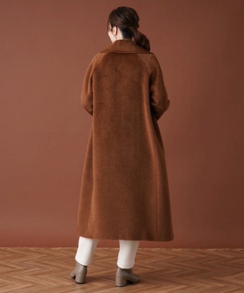 アルパカ混シャギーダブルコート 