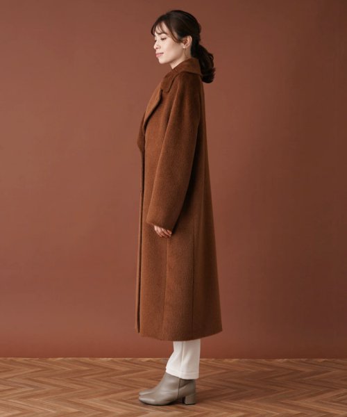 アルパカ混シャギーダブルコート 