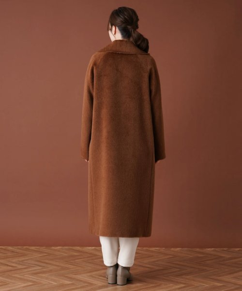 アルパカ混シャギーダブルコート 