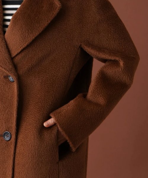 アルパカ混シャギーダブルコート 