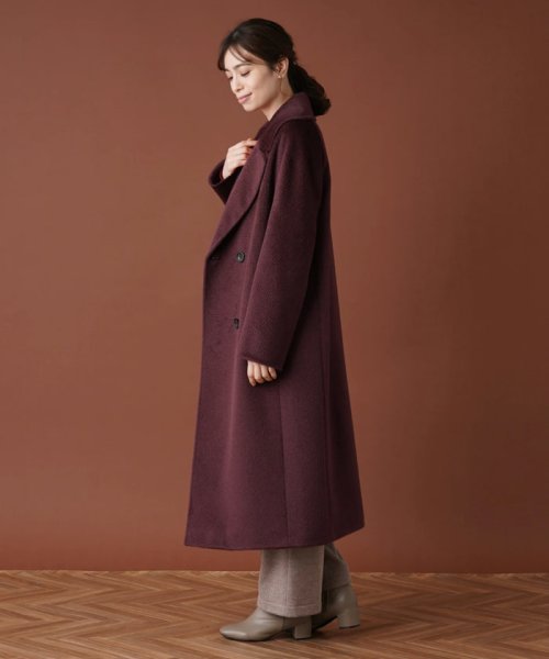 アルパカ混シャギーダブルコート 