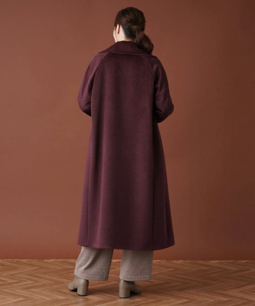 アルパカ混シャギーダブルコート 