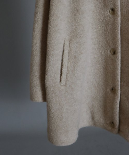 尾州アンゴラパイルフレアボアコート 