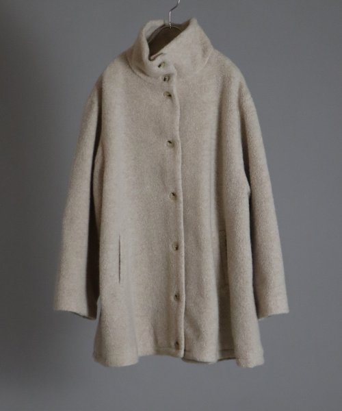 尾州アンゴラパイルフレアボアコート 