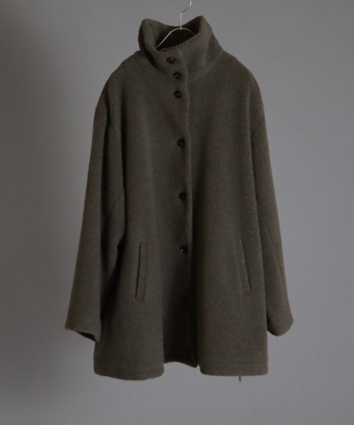 尾州アンゴラパイルフレアボアコート 