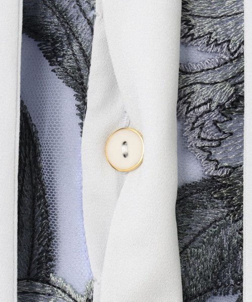 フラワー刺繍ミディドレス 