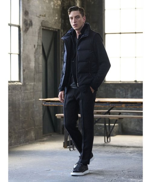 マイクロブロックチェックダウンベスト 