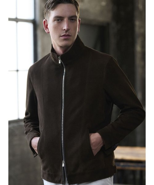 ラムスエードスタンドカラーブルゾン エクセラ