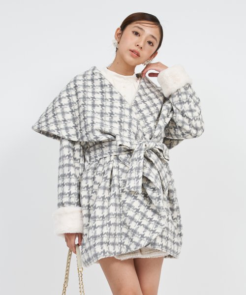 ファー付BIGカラーミドルコート 