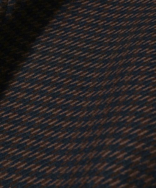 ウールコットンアクリル千鳥格子スタンドカラーコート  Q2134801480(16225円)