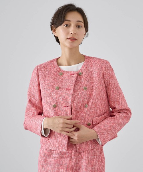 【Eternal Line 2024】メランジツイードノーカラー ジャケット Eternal Line なし