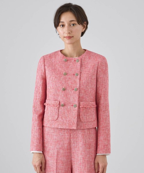 【Eternal Line 2024】メランジツイードノーカラー ジャケット Eternal Line なし