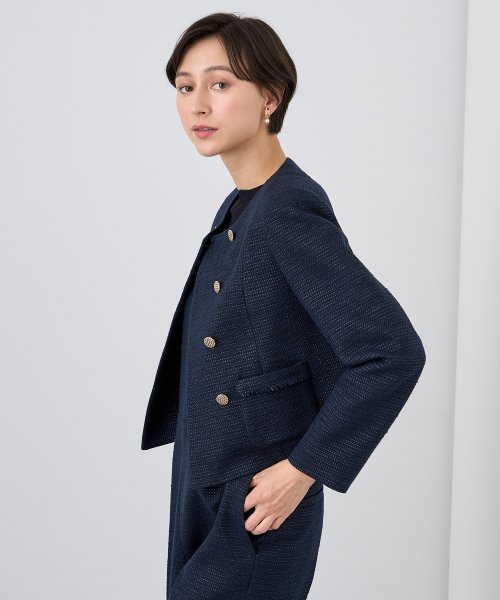 【Eternal Line 2024】メランジツイードノーカラー ジャケット Eternal Line なし