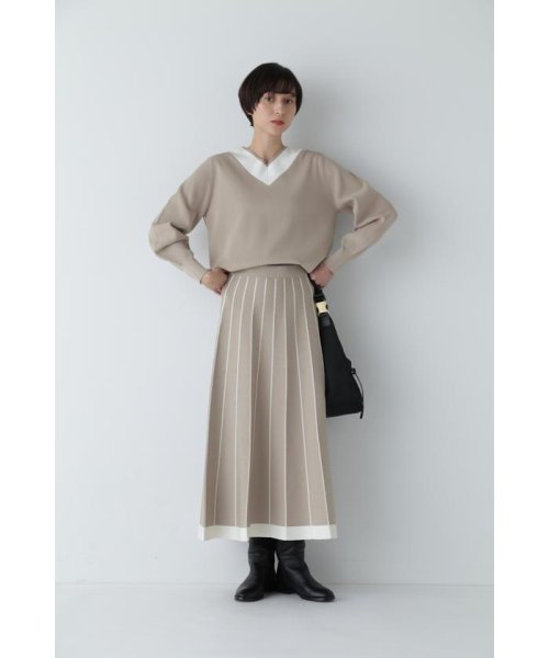 ライン入りニットスカート ライン入りニットスカート XU1806732242(13750円)