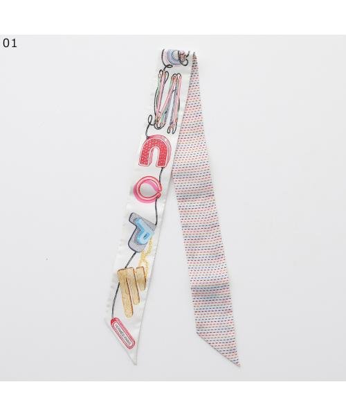 HERMES ツイリー スカーフ 853954S シルク ステッチ 刺繍 HERMES ツイリー スカーフ 853954S シルク ステッチ