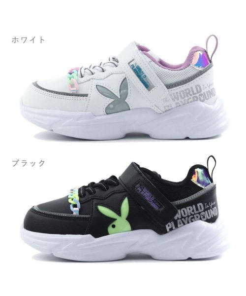 FOOT PLACE(フットプレイス)/プレイボーイ PLAY BOY キッズ 女の子 スニーカー 厚底 超軽量 紫外線で色が変わる！ EC－PB602K/img01