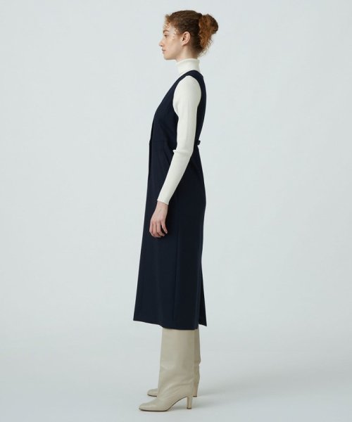 ストレッチボタニー Vネックジャンパースカート 