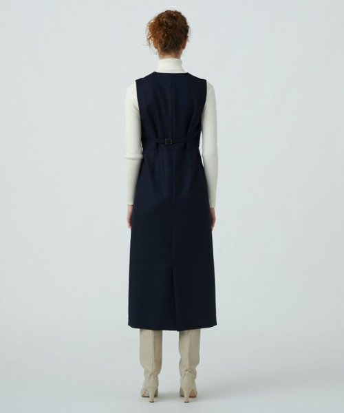 ストレッチボタニー Vネックジャンパースカート 