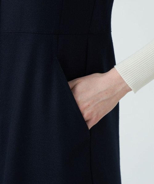 ストレッチボタニー Vネックジャンパースカート 