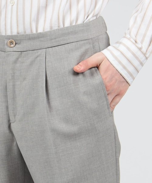 INCOTEX ウール ハーフシャーリング1プリーツスラックス 