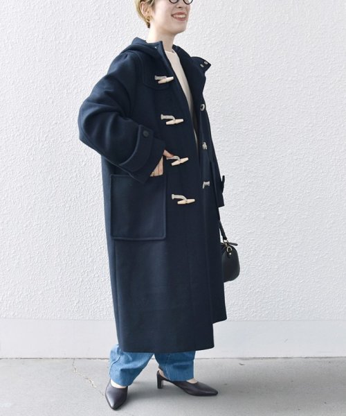 SHIPS any: メルトン ロング ダッフル コート 