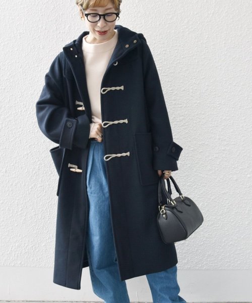 SHIPS any: メルトン ロング ダッフル コート 