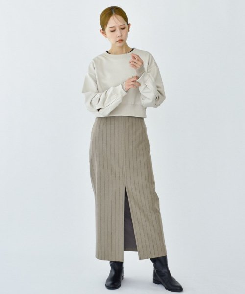 DRESSTERIOR(ドレステリア)/CODE A ｜ wool stripe slit long skirt/img15