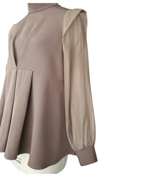 オーガンジースリーブタックフレアトップス＆シークレットゴム・スリムテーパードパンツ（ボウタイ付き）(PA1322) スリムテーパードパンツ ボウタイ付き PA1322 トップス パンツ オーガンジースリーブタックフレアトップス＆シークレットゴム Sleeve Tuck Flare Pants tapered 7号 9号 11号 13号 15号 17号 19号 95％　ポリウレタン