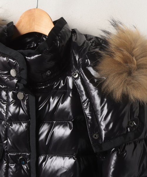 【大きいサイズ】グログラントリミング立体ダウンジャケット 