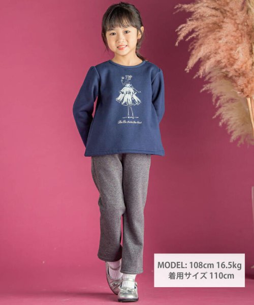 BeBe Petits Pois Vert(ベベ プチ ポワ ヴェール)/【店舗限定】裏起毛ドットドレスガールトレーナー(95~150cm)/img01